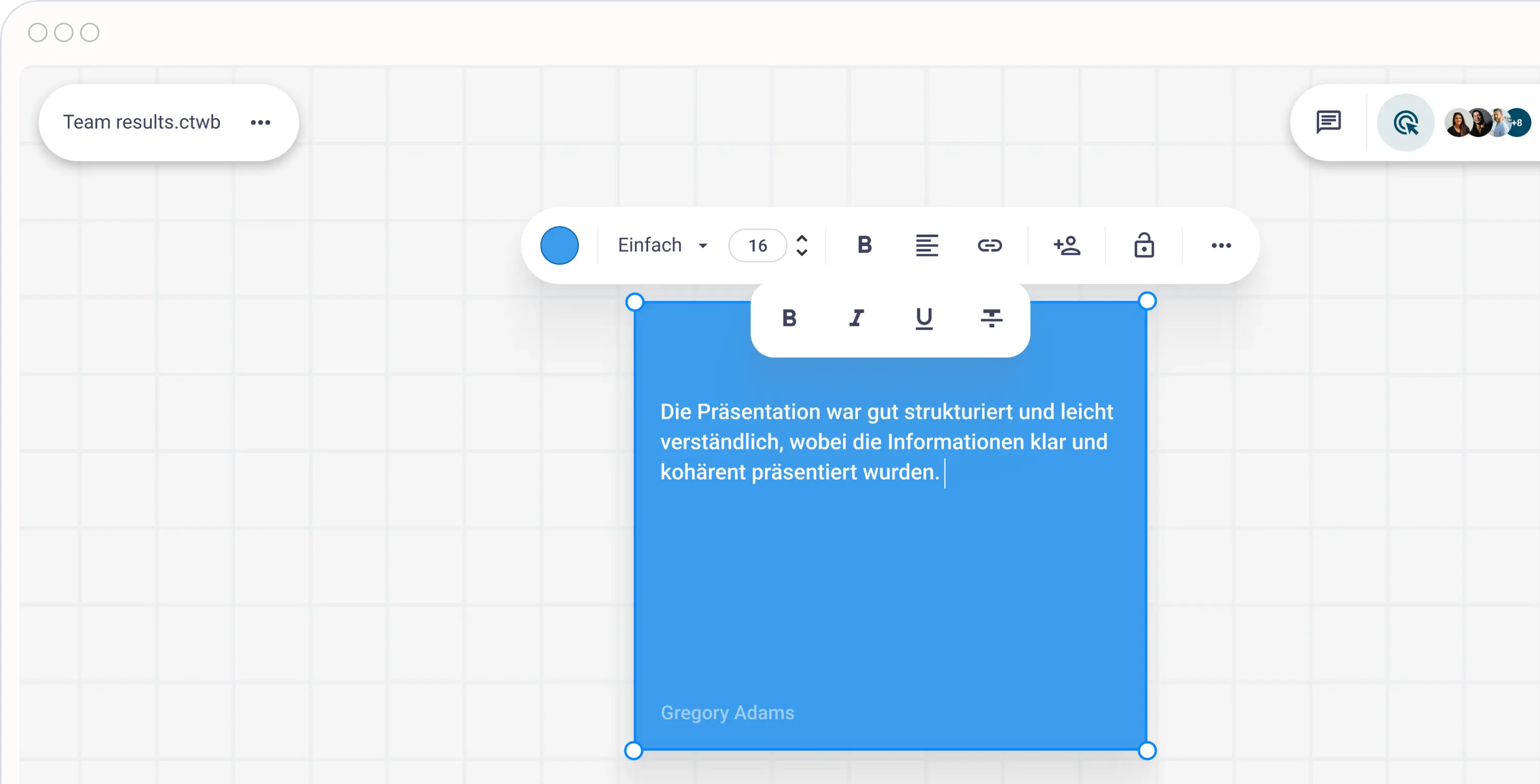 Whiteboard mit Textfeld und ukrainischem Text