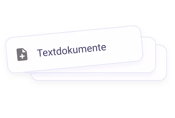 Label 'Textdokumente' mit Dokumentensymbol und Pluszeichen