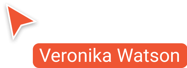 Orangefarbenes Cursor-Symbol mit Namensschild 'Veronika Watson